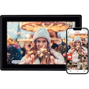Rollei Smart Frame WiFi 100 in nero. Cornice digitale da 10,1 pollici con funzione WiFi per riprodurre foto e video con audio