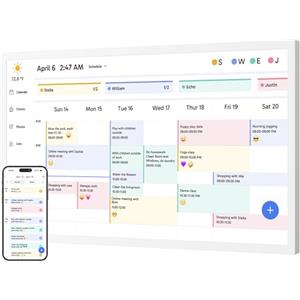 Dragon Touch Calendario Digitale 32" Touch Screen, Smart Cornice Digitale WiFi con App Gratuita, Chore Chart Interattivo, Auto-Rotazione e Luminosità, Montaggio a Parete