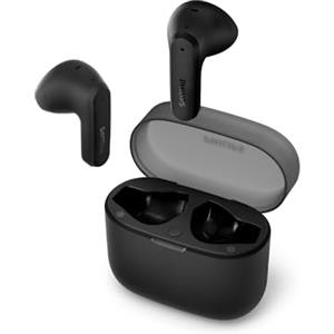Philips TAT2139BK/00 Cuffie auricolari Bluetooth True Wireless - Auricolari piccoli, Audio naturale con bassi dinamici, Chiamate chiare y Alloggiamento per ricarica tascabile - Nero, In Ear