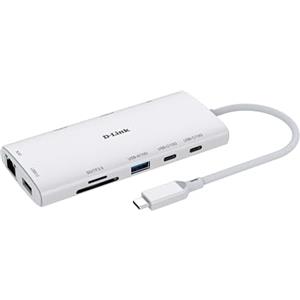 D-Link DUP-A01 Hub USB-C 10-in-1, 2x HDMI 4K@60Hz, USB 3.1/3.0, Power Delivery 100W, Lettori SD/microSD, Ethernet Gigabit - Docking Station per MacBook, PC Windows, Android