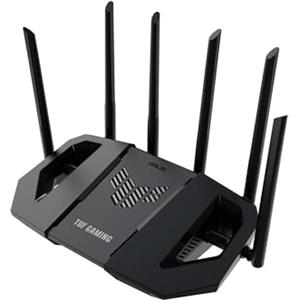 ASUS TUF Gaming BE6500 Router Dual Band WiFi 7, WiFi 7 802.11be, Per Modem Operatore e ONT, 2.5Gbps port, Mobile Game Mode, Mesh WiFi, Gear Accelerator, Adaptive QoS, Port Forwarding, Mobile Tethering