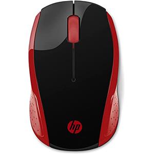 HP 200 Mouse Wireless, Tecnologia LED Rosso, Laser fino a 1000 DPI, 3 Pulsanti, Rotella Scorrimento, Ricevitore USB Wireless 2.4 GHz, Design Pratico e Confortevole, Ambidestro, Rosso