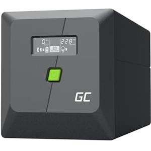 Green Cell PowerProof Gruppo di continuità UPS 1000VA/600W con display LCD, onda sinusoidale modificata, protezione sovratensioni, backup energia, USB/RJ45, 2 prese Schuko + 2 IEC