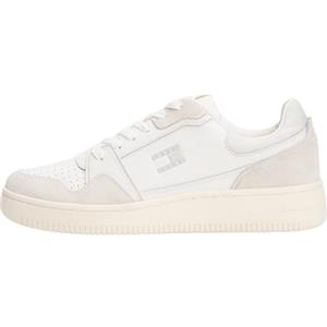 Tommy Jeans Tjw Retro Basket Sneaker Donna En0en02818 Low Top, Bianco Ecru Stratus Grigio, 37 EU