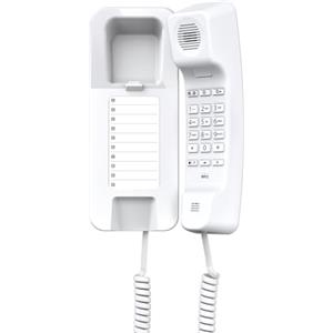 Gigaset DESK 200 - Telefono a Filo Compatto da tavolo o parete - Selezione DTMF o a Impulsi Regolabile, Bianco [Versione Italiana]