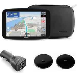 TomTom Navigatore per camper e roulotte TomTom GO Camper Max Premium Pack (schermo da 7" con PDI dedicati, aggiornamenti Wi-Fi, TomTom Traffic, salvataggio profili veicoli, mappe mondo e accessori premium)