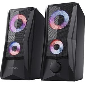 Trust Gaming GXTrust 606B Javv Casse PC Gaming 2.0 con Illuminazione LED RGB, 12W (6W RMS), Alimentazione USB, Jack AUX 3.5 mm, Set di Altoparlanti PC da Gioco per Computer, Portatile - Nero