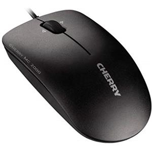 CHERRY MC 2000, Mouse a Filo di Dimensioni Standard, Design Simmetrico per Destrimani e Mancini, 3 Pulsanti, 1600 Dpi, Rotellina, Omologazione GS, Nero