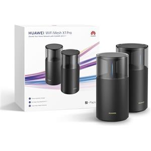 HUAWEI WiFi Mesh X1 Pro (2 Pack) Router, Wi-Fi 7 Dual-band a 3,6 Gbps, Antenna Cross-Floor Mesh, 4 Porte 2,5 GE, Design Estetico della Casa, Controllo Parentale, 30 Mesi di Garanzia, Esclusiva Amazon