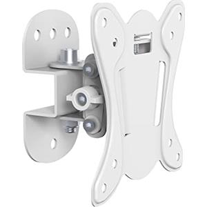 PureMounts® Supporto TV - Girevole - Vesa 100, distanza parete: 75mm, Portata max 25,0 kg, inclinabile 3°/-12°, orientabile 25°/-25°, bianco