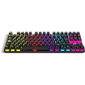 KROM KASIC TKL - Tastiera da gioco meccanica RGB Rainbow, senza tastierino numerico, modalità di gioco, anti-gohsting, Windows 7/8/8.1/10, USB, layout spagnolo, nero