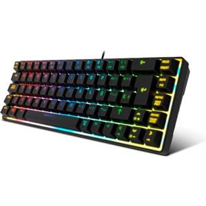 KROM KALISTA - Tastiera a membrana da gioco RGB Rainbow, fattore di forma 62%, modalità di gioco, N-19 anti-ghosting, Windows | Mac, layout inglese, nero