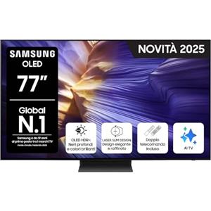 Samsung OLED 4K Vision AI Smart TV 77'' QE77S94FAEXZT, NQ4 AI Gen3 Processor, 4K AI Upscaling Pro, Motion Xcelerator 144Hz, Dolby Atmos & OTS Lite, LaserSlim Design, 2025