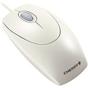 CHERRY WheelMouse optical, Mouse a Filo, Design Simmetrico per Destrimani e Mancini, Sensore Ottico, Connessione USB, Adattatore PS/2 Incluso, Grigio Chiaro