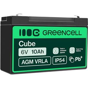 Green Cell Batteria AGM 6V 10Ah ricaricabile sigillata VRLA | Per UPS, allarmi, giocattoli elettrici, impianti solari, scooter, backup e uso ciclico senza manutenzione