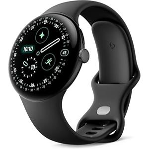 Google Pixel Watch 4 (45 mm) - Smartwatch Android con tracker per fitness e benessere, e assistente virtuale Gemini - Cassa in alluminio nero opaco - Cinturino sportivo nero ossidiana - Wi-Fi