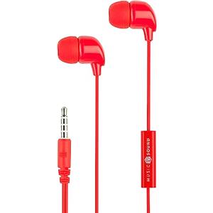 Music Sound | AURICOLARI Fullcolor In-Ear | Auricolari con Filo e Microfono - Jack 3.5 Mm - Colore Rosso