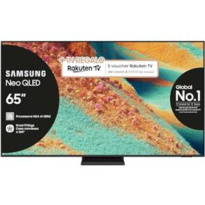 Samsung Neo QLED 4K Smart TV 65'' QE65QN85FAUXZT, NQ4 AI Gen2 Processor, AI Upscaling, Dolby Atmos & OTS Lite, Simple Chamfer Design,PACCHETTO INTRATTENIMENTO, 2025