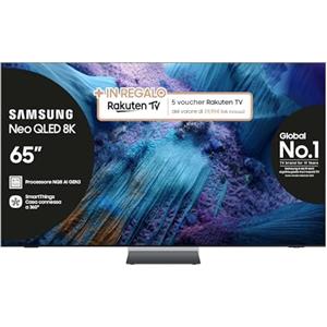 Samsung Neo QLED 8K Vision AI Smart TV 65'' QE65QN990FTXZT Mini LED, NQ8 AI Gen3 Processor, AI Upscaling Pro, Glare Free, Dolby Atmos & OTS Pro, Infinity Air Design, PACCHETTO INTRATTENIMENTO, 2025
