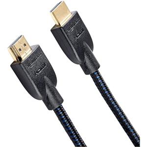 Amazon Basics Cavo HDMI intrecciato, 0.9 m, Nero