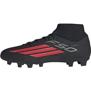 adidas Unisex - Adulto F50 Club Mid Cut Firm Ground/Multi Ground Football Boots, Core Black/Lucid Red/Core Black, 39 1/3 EU