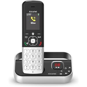ALCATEL FX990 Voice - Telefono cordless DECT con segreteria telefonica 50 minuti - Schermo grafico a colori ad alta risoluzione - Vivavoce - Blocco delle chiamate - Suonerie VIP - Nero/Grigio