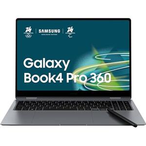 Samsung Galaxy Book4 Pro 360, Intel® Core™ Ultra 7 Processor, 16GB RAM, 512GB, Laptop 16" Dynamic AMOLED 2X touch, S Pen, Windows 11 Home, Moonstone Gray [Versione Italiana]