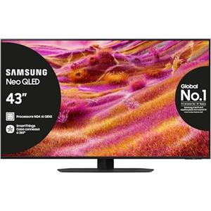 Samsung Smart TV 43'' QE43QN94FATXZT Neo QLED 4K Mini LED, NQ4 AI Gen3 Processor, 4K AI Upscaling Pro, Glare Free, Motion Xcelerator 165Hz, Dolby Atmos & OTS+, NeoSlim Design, 2025