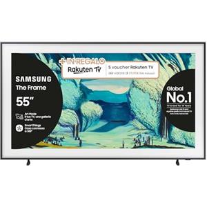 Samsung The Frame 4K Vision AI Smart TV 55'' QE55LS03FAUXZT 4K, NQ4 AI Gen2 Processor,AI Upscaling, Matte Display, Dolby Atmos & OTS Lite, Modern Frame Design, PACCHETTO INTRATTENIMENTO, 2025