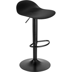 Baroni Home Sgabello Girevole con Altezza Regolabile, Fondo Antigraffio e Poggia Piedi, Per Cucina, Ristorante e Bar, Leggero e Montaggio Facile, 40x40x64-86 cm, 1 Pezzo, Nero