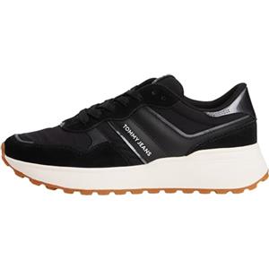 Tommy Jeans Donna Sneakers Running Cleated in Pelle, Nero (Black), 42