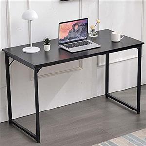 BAKAJI Scrivania Tavolo da Lavoro Porta Pc Computer Piano in Legno MDF con Struttura in Metallo Arredamento Casa Ufficio Cameretta Design Moderno Industriale Dimensione 120 x 60 x H74 cm (Nero)