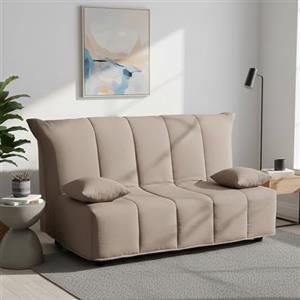 Talamo Italia Divano Letto 3 posti Allegra, Sofà con Apertura a Carrello in Tessuto Imbottito, Cuscini Inclusi, 100% Made in Italy, Cm 165x90h85, Tortora