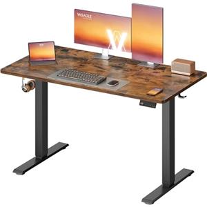 VASAGLE Scrivania Regolabile in Altezza Elettrica, Scrivania per Computer, Promemoria per Sedentarietà, Funzione Memoria con 4 Altezze, per Ufficio, 120 x 60 cm, Marrone Vintage LSD312KD03