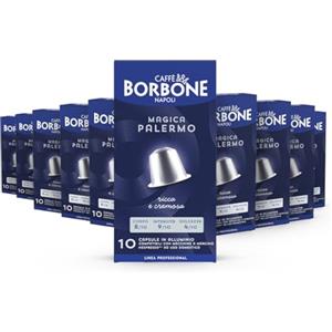 Caffè Borbone Miscela Magica Palermo - 100 Capsule ALLUMINIO (10 confezioni da 10) - Compatibili con le Macchine ad uso domestico Nespresso®*