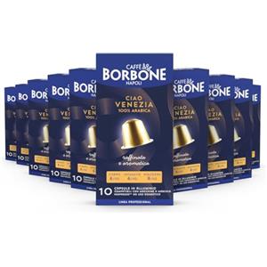 Caffè Borbone Miscela Ciao Venezia - 100 Capsule ALLUMINIO (10 confezioni da 10) - Compatibili con le Macchine ad uso domestico Nespresso®*