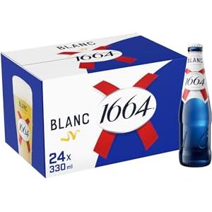 サッポロビール Birra 1664 Blanc, Cassa con 24 Bottiglie da 33cl, Birra Speciale con note Fruttate e Agrumate, Gusto Leggero e Rinfrescante, Gradazione Alcolica 5.0% Vol.