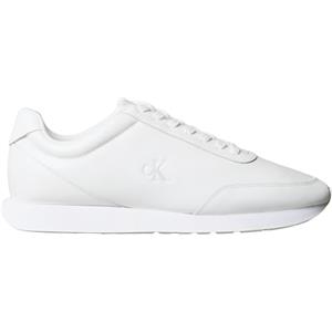 Calvin Klein Uomo Sneakers Running Retro in Pelle, Bianco (Triple Bright White), 43