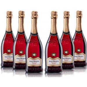 Sant'Orsola - Vino Spumante Brachetto d'Acqui D.O.C.G., da Uva Italiana, Gusto Avvolgente con Note di Rosa, 6x750 ml