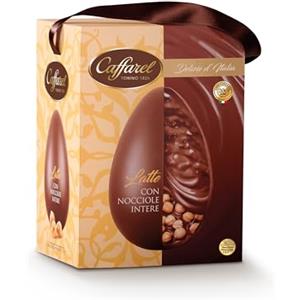 Caffarel Uovo di Pasqua 2026 Delizie d'Italia Latte e Nocciole intere IGP., Idea regalo Pasqua, in cartotecnica premium, Formato 530g