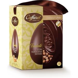 Caffarel Uovo di Pasqua 2026 Delizie d'Italia Fondente e Nocciole intere IGP., Idea regalo Pasqua, in cartotecnica premium, Formato 530g
