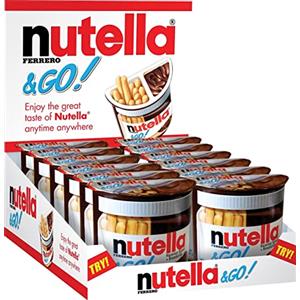 Nutella & Go - Snack Monoporzione con Croccanti Grissini e Nutella, Senza Conservanti e Grassi Idrogenati, Merenda ideale per le Pause Quotidiane, 12 Confezioni da 48 gr