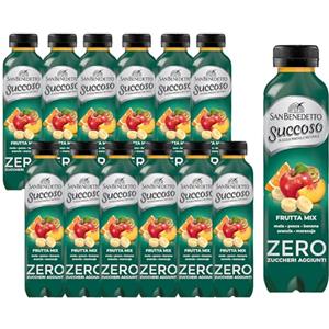 San Benedetto, Succoso Zero al Gusto Fruttamix, 12x400 ml Bevanda Leggera e Dissetante in Acqua Minerale Naturale, Senza Zuccheri, Conservanti Coloranti e Glutine