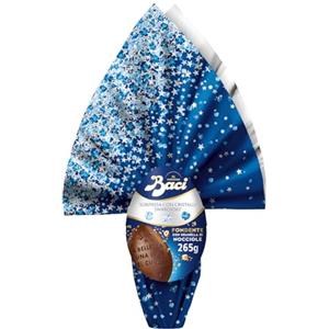 Perugina BACI PERUGINA Uovo di Pasqua 2026 Messaggi Incisi Cioccolato Fondente con Sorpresa Swarovski e 4 Cioccolatini 310g