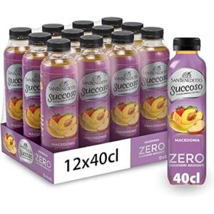 San Benedetto Succoso Zero alla macedonia 12x400ml. Bevanda a base di frutta leggera e dissetante in Acqua Minerale Naturale, zero zuccheri aggiunti e pochissime calorie