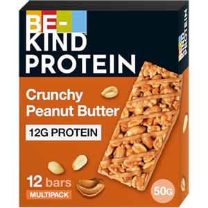 BE-KIND Protein Barretta Proteica al Burro di Arachidi, Snack Proteico Senza Glutine, 12 gr di Proteine, 1 Confezione x 12 Barrette da 50 g (600 g)