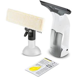 Karcher Kärcher Lavavetri Aspiragocce WV 1 Plus per la Pulizia di Vetri,VERSIONE BIANCA, Specchi, Piastrelle, Doccia, Piani a Induzione, Peso: 0,5 kg, Flacone Spray e Panno Microfibra, Detergente 20 ml