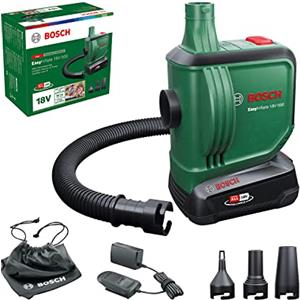 Bosch Compressore a batteria/Compressore per materassini EasyInflate 18V-500 (1 batteria da 2,0 Ah; 18 Volt System; gonfia o sgonfia letti gonfiabili, piscine per bambini e altri giocattoli)
