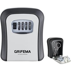 GRIFEMA GA1003-1 Cassaforte per Chiavi Montata a Parete,Cassetta di Sicurezza a Chiave Impermeabile,Cassaforte Porta Chiavi da Esterno con 4 Cifre Combinazione Codice