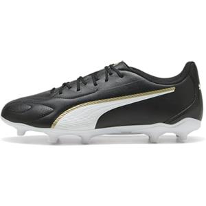 PUMA King 20 Play FG/AG - Scarpe da Calcio Unisex, Colore: Nero e Oro Bianco, Taglia 42, Puma Nero PUMA Bianco PUMA Oro, 44.5 EU